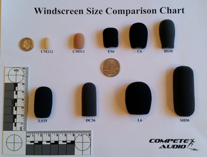 Compete Audio Standard Microphone Windscreens (Microphone Covers) 6-Pack Headset/Lapel (Lavalier) Fitness Instructor/Gamer Pack Black - Image 3